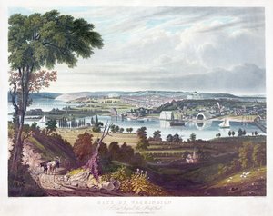 Washington City of the Navy Yard ötesinde, William James Bennett (1787-1844) tarafından gravür c.1834